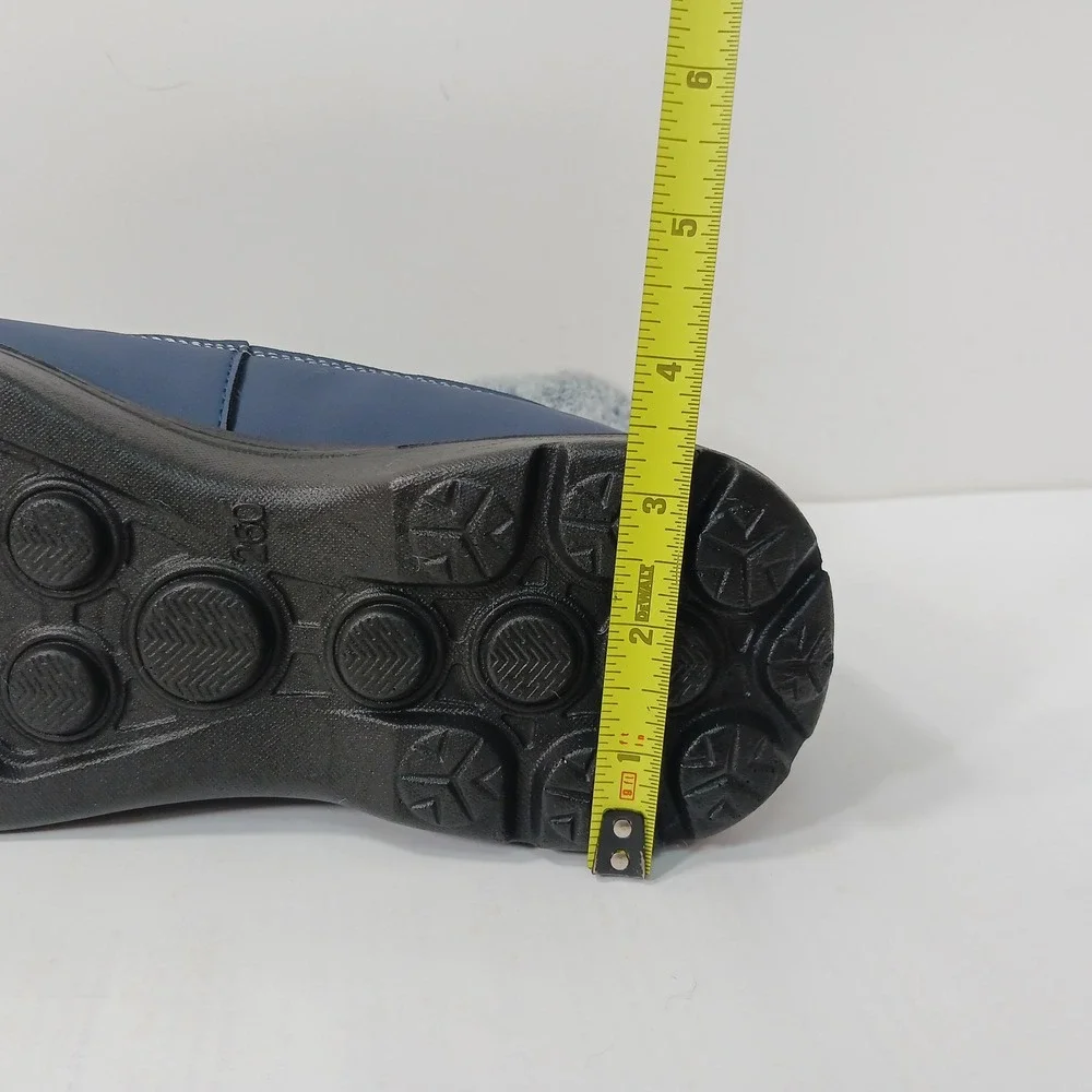 Navy Blue Quilted Faux Fur Lined Winter Ankle Boots Slip On Snow‎ Boots